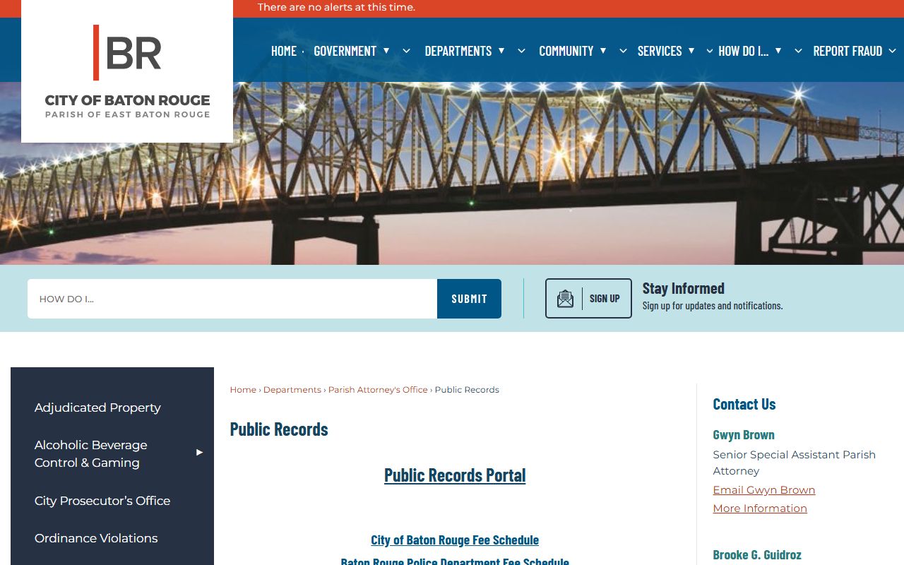 Baton Rouge city public records portal