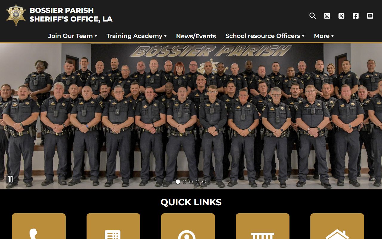 Bossier Parish police records Sheriff's Office homepage